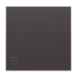 Накладка на розетку ABB SKY, скрытый монтаж, с заземлением, с крышкой, черный бархат, 8588.1 NS